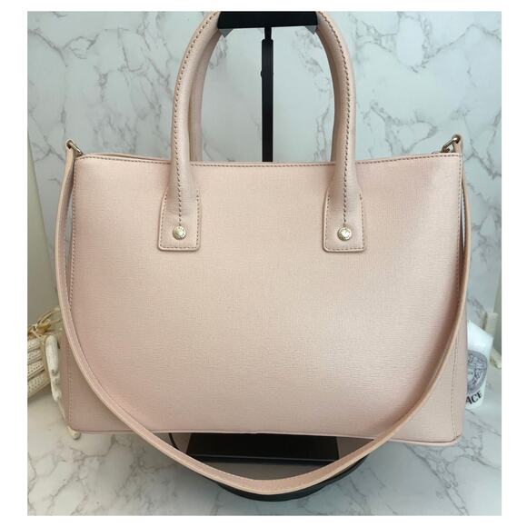 FURLA LINDA Blush Pink Saffiano Leather Two Way Bag, Dust Bag EUC - Picture 4 of 13